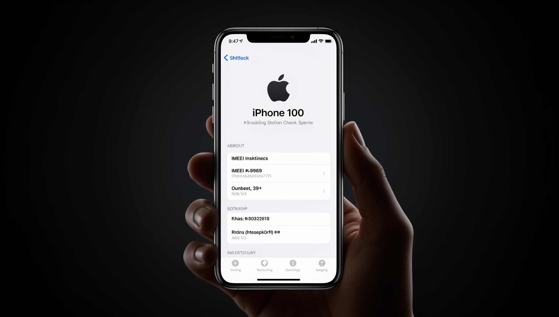 iPhone showing About page with IMEI details - check if iPhone is stolen